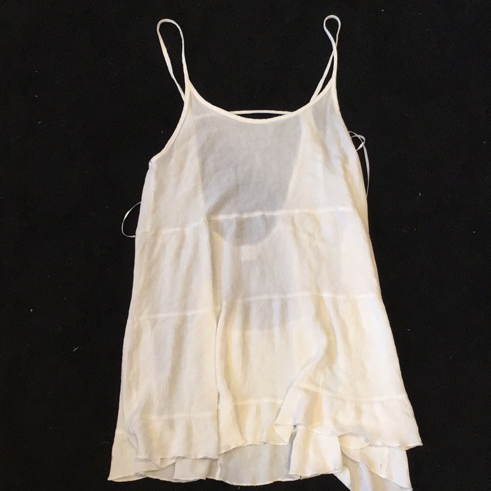 White sun dress. Open back, straps. Worn once.